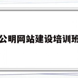 关于公明网站建设培训班的信息