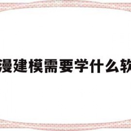 动漫建模需要学什么软件(动漫建模需要学什么软件好)