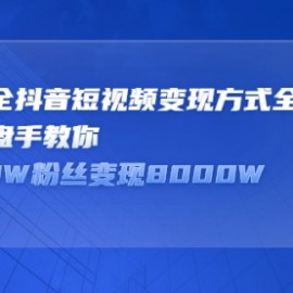 顶级抖音操盘手教你80W粉丝变现2000W