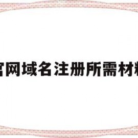 官网域名注册所需材料(官网域名注册所需材料怎么填)