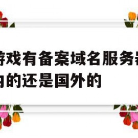 做游戏有备案域名服务器用国内的还是国外的(游戏备案号办理流程)