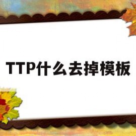 关于TTP什么去掉模板的信息