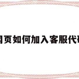 网页如何加入客服代码(网页如何加入客服代码框)