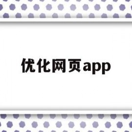 优化网页app(优化网页打开速度)