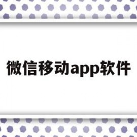 微信移动app软件(微信移动app软件叫什么)