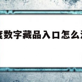 百度数字藏品入口怎么没有了(百度数字藏品入口怎么没有了呢)