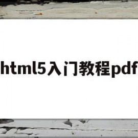 html5入门教程pdf(html5从入门到精通pdf下载)