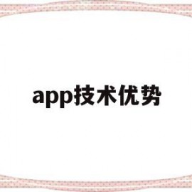 app技术优势(APP技术优势怎么写)