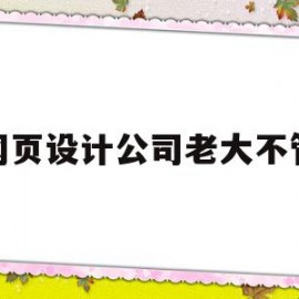 做网页设计公司老大不管我(设计网页的公司)