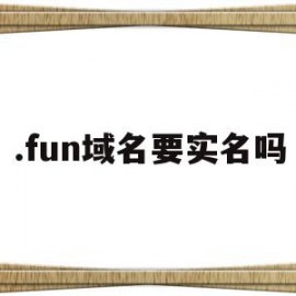 .fun域名要实名吗(namesilo域名需要实名吗)