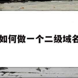 如何做一个二级域名(如何做一个二级域名网站)