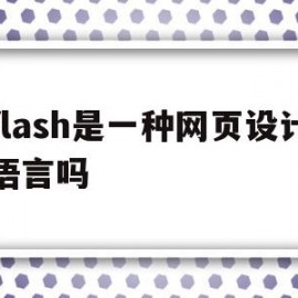 flash是一种网页设计语言吗(flash是一种网页设计语言吗对吗)