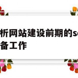 分析网站建设前期的seo准备工作(分析网站建设前期的seo准备工作情况)