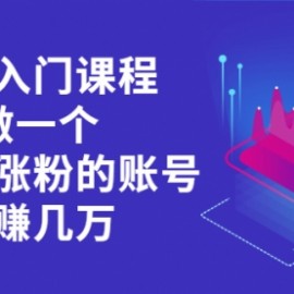 短视频入门课程，从0-1做一个能持续涨粉的账号，轻松月赚几万