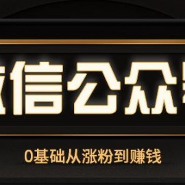 微信公众号0基础从涨粉到赚钱课程