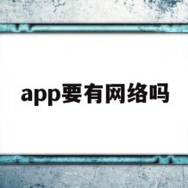 app要有网络吗(手机app需要网址吗)