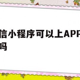 微信小程序可以上APP商场吗(微信小程序可以上app商场吗怎么弄)