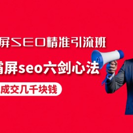 百度霸屏SEO精准引流班，独创霸屏seo六剑心法，每单成交几千块钱