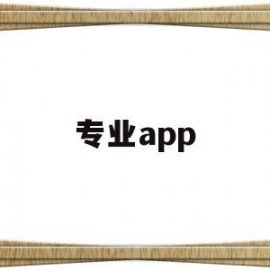 专业app(专业App定制开发)