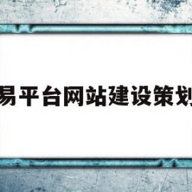 交易平台网站建设策划书(交易平台计划书)