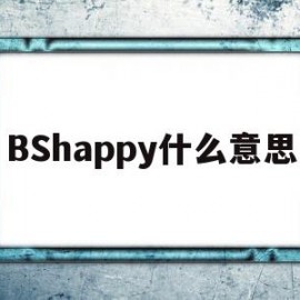 BShappy什么意思(happybear是什么中文意思)