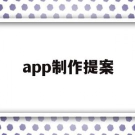 app制作提案(提案用什么软件写)