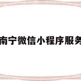 南宁微信小程序服务(南宁小程序开发制作公司)