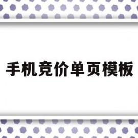 手机竞价单页模板(手机竞价单页模板怎么做)