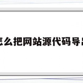 怎么把网站源代码导出(怎么把网站源代码下载下来)