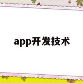 app开发技术(App开发技术方案)