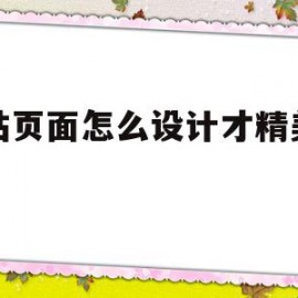 网站页面怎么设计才精美风格(网站页面怎么设计才精美风格呢)