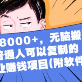 月入8000+，无脑搬砖，普通人可以复制的副业赚钱项目