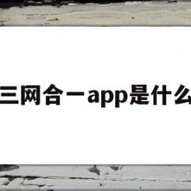 三网合一app是什么(三网合一app是什么意思)