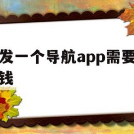 开发一个导航app需要多少钱(开发一个导航app需要多少钱呢)