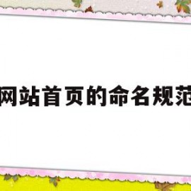 网站首页的命名规范(网站的首页命名是怎么样的?)