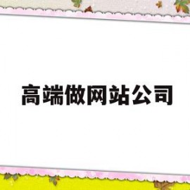 高端做网站公司(高端做网站公司有哪些)