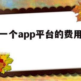 建一个app平台的费用多少(建一个app平台的费用多少,东莞哪个公司好)