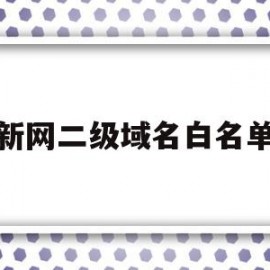 新网二级域名白名单(新网二级域名白名单怎么设置)