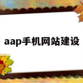 aap手机网站建设(手机网站搭建用什么软件?)