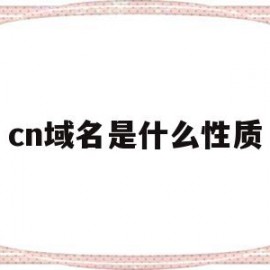 cn域名是什么性质(域名的cn是什么意思)