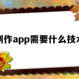 制作app需要什么技术(制作一款app软件需要什么技术)