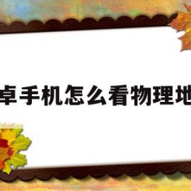 安卓手机怎么看物理地址(安卓手机怎么看无线局域网地址)