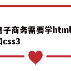 电子商务需要学html5和css3(电子商务要学java吗)