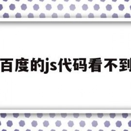 百度的js代码看不到(代码都是百度抄的怎么会错)