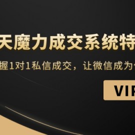 13天魔力成交系统特训营：从0-1掌握1对1私信成交，让微信成为你的提款机