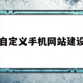 自定义手机网站建设(自定义手机网站建设方案)