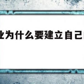 企业为什么要建立自己的app(企业为什么要建立自己的企业文化)