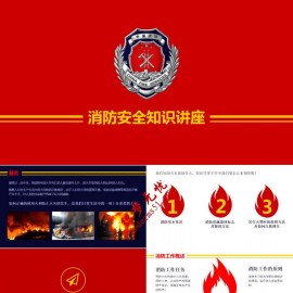 消防安全消防知识教育消防讲座PPT模板下载