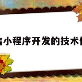 微信小程序开发的技术优势(微信小程序开发的优点)