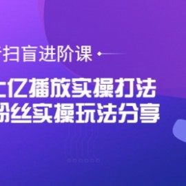 抖音扫盲进阶课：单视频上亿播放实操打法，3000万粉丝实操玩法分享！